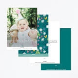 "Disney's Alice in Wonderland in the Flower Garden" - Children's Birthday Party Invitations in Aqua by Becky Nimoy - Back of Card Options