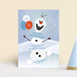 "Disney's Olaf to Party" - Children's Birthday Party Invitations in Periwinkle by Erica Krystek - Front