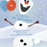 "Disney's Olaf to Party" - Children's Birthday Party Invitations in Periwinkle by Erica Krystek - Detail
