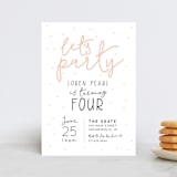 "Let's Party" - Children's Birthday Party Invitations in Peach by Christine Taylor - Front
