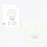 "Let's Party" - Children's Birthday Party Invitations in Peach by Christine Taylor - Assembled