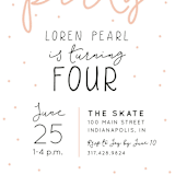 "Let's Party" - Children's Birthday Party Invitations in Peach by Christine Taylor - Detail