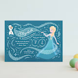 "Disney Frozen Snow Sparkles" - Children's Birthday Party Invitations in Frosty by curiouszhi - Front