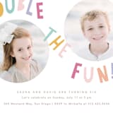 "Double the fun" - Children's Birthday Party Invitations in Sherbet by Creo Study - Detail