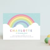 "Pastel Rainbow Sparkles" - Children's Birthday Party Invitations in Mint by Maria Alou - Front