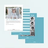 "Airplane News Stream" - Children's Birthday Party Invitations in Sky by Karidy Walker - Back of Card Options