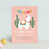 "Llama Piñata" - Children's Birthday Party Invitations in Strawberry by Jennifer Lew - Front