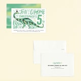 "Dino Party Hat" - Children's Birthday Party Invitations in Fern by Alethea and Ruth - Assembled