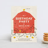 "Barnyard Parade" - Children's Birthday Party Invitations in Barn by Kimberly Morgan - Front