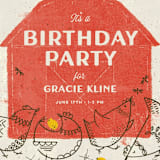 "Barnyard Parade" - Children's Birthday Party Invitations in Barn by Kimberly Morgan - Detail