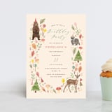 "Woodland Celebration" - Children's Birthday Party Invitations in Sunshine by iamtanya - Front