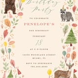 "Woodland Celebration" - Children's Birthday Party Invitations in Sunshine by iamtanya - Detail