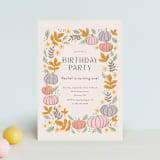 "pastel pumpkins" - Children's Birthday Party Invitations in Pudding by Cass Loh - Front