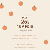 "A Little Pumpkin" - Children's Birthday Party Invitations in Pumpkin by Baumbirdy - Detail