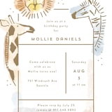 "modern safari" - Children's Birthday Party Invitations in Creamsicle by Rebecca Durflinger - Detail