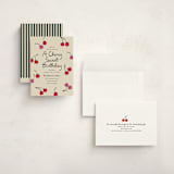 "Cherries" - Children's Birthday Party Invitations in Tomato by Kelly Watkins - Assembled