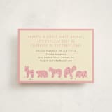 "Animal Cracker Parade" - Children's Birthday Party Invitations in Pink Sugar by Jennifer Postorino - Front
