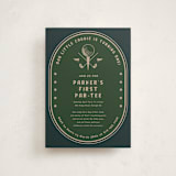 "Par-Tee" - Children's Birthday Party Invitations in Evergreen by Susan Zinader - Front