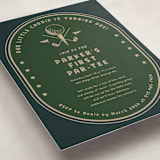 "Par-Tee" - Children's Birthday Party Invitations in Evergreen by Susan Zinader - Detail