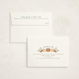 "Pumpkins + Bows" - Children's Birthday Party Invitations in Cornflower by Laura Hankins - FREE Recipient Addressing