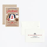 "Little Slugger" - Children's Birthday Party Invitations in Patriotic by One Swell Studio - Assembled
