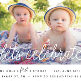 "Let's Celebrate a Birthday" - Children's Birthday Party Invitations in Sugar by Christine Taylor - Detail