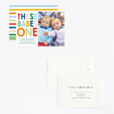 "These Babes" - Children's Birthday Party Invitations in Mint by Baumbirdy - Assembled