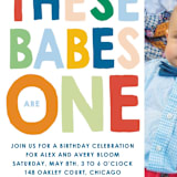 "These Babes" - Children's Birthday Party Invitations in Mint by Baumbirdy - Detail