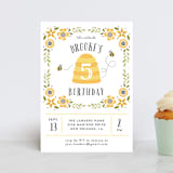 "Bee Day Party" - Children's Birthday Party Invitations in Sunflower by Chasity Smith - Front