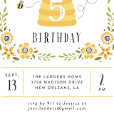 "Bee Day Party" - Children's Birthday Party Invitations in Sunflower by Chasity Smith - Detail