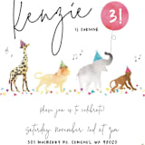 "Party Animals Marching to the Music" - Children's Birthday Party Invitations in Gumdrops by Maggie Maeve - Detail