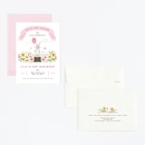 "Little Bunny" - Children's Birthday Party Invitations in Carnation by Michelle Taylor - Assembled