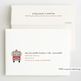 "Sound the Alarm Firetruck" - Children's Birthday Party Invitations in Poinsettia by Alethea and Ruth - FREE Recipient Addressing