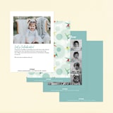 "Bounce into a birthday" - Children's Birthday Party Invitations in Aquamarine by Heather Francisco - Back of Card Options