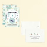 "Bounce into a birthday" - Children's Birthday Party Invitations in Aquamarine by Heather Francisco - Assembled