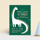 "Dinotastic" - Children's Birthday Party Invitations in Palm by Laura Hankins - Front