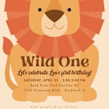 "Wild Lion" - Children's Birthday Party Invitations in Sand by Kacey Kendrick Wagner - Detail