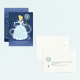 "Disney's Cinderella Bibbity Bobbity" - Children's Birthday Party Invitations in Midnight by Itsy Belle Studio - Assembled