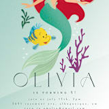 "Disney's Little Mermaid Sea Adventures" - Children's Birthday Party Invitations in Ocean by Ana de Sousa - Detail