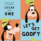 "Disney's Goofy Birthday" - Children's Birthday Party Invitations in Gumdrop by Kristen Knechtel - Detail