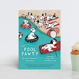 "Disney's 101 Dalmatians Pool Pawty" - Children's Birthday Party Invitations in Firetruck by Jenna Holcomb - Front