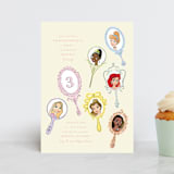 "Disney Princess Mirrors" - Children's Birthday Party Invitations in Vanilla by Baumbirdy - Front