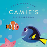 "Disney and Pixar's Nemo and Dory" - Children's Birthday Party Invitations in Sea by Lori Wemple - Detail