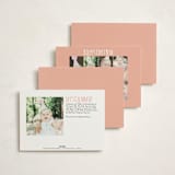 "Puppy Line-Up" - Children's Birthday Party Invitations in Peony by Shiny Penny Studio - Back of Card Options