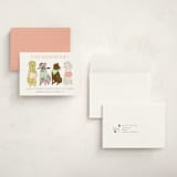 "Puppy Line-Up" - Children's Birthday Party Invitations in Peony by Shiny Penny Studio - Assembled
