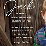 "Birthday Script" - Children's Birthday Party Invitations in Snow by Kasia Labocki - Detail