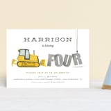 "Bulldozer Bash" - Children's Birthday Party Invitations in Haystack by Joanna Griffin - Front