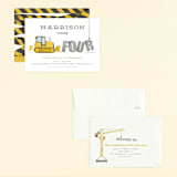 "Bulldozer Bash" - Children's Birthday Party Invitations in Haystack by Joanna Griffin - Assembled
