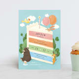 "Cake Party" - Children's Birthday Party Invitations in Sky by Shannon Chen of Four Wet Feet Studio - Front