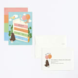 "Cake Party" - Children's Birthday Party Invitations in Sky by Shannon Chen of Four Wet Feet Studio - Assembled